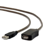 Cablu prelungitor activ Gembird, USB 20, lungime 10 m, Cablexpert, conectori USB A tata la USB A mama, negru