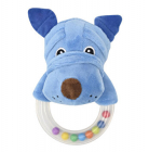 Jucarie zornaitoare din plus, 11 cm, cu inel in forma de catelus