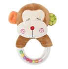 Jucarie zornaitoare din plus, 11 cm, cu inel in forma de maimutica