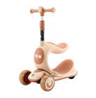 Trotineta pentru copii, Trio, roti cu led-uri, Beige