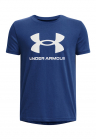 Tricou cu imprimeu logo, pentru fitness Sportstyle, Albastru