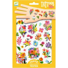 Tatuaje copii temporare cu model Flori colorate, Djeco