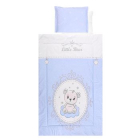 Set lenjerie pat 4 piese, bumbac ranforce, Little Bear Blue