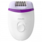 Epilator Philips Satinelle Essential BRE225/00, 2 viteze, Alb/Mov