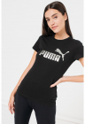 Tricou de bumbac cu imprimeu logo contrastant Essentials+, Negru/Argintiu