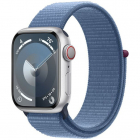 Smartwatch Watch S9 Cellular 41mm Silver Aluminium Case cu Winter Blue Sport Loop