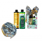 Set cadou Sampon par Eveline Cosmetics Hair Clinic Oleo Expert Fast Growth 8 in 1, 400 ml + Balsam de par Bio Organic Anti Caderea Parului cu Aloe, 400ml + Esarfa matase