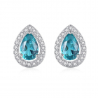 Cercei din argint Capri Aquamarine