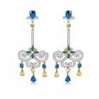 Cercei albastri tip candelabru Maribel