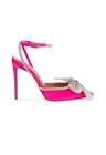 Pantofi cu varf ascutit si strasuri, Fucsia