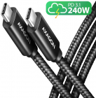 Cablu periferice AXAGON USB-C 2.0 Male la USB-C 2.0 Male, 2 m, PD 240W, 5A, Negru