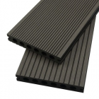 Decking compozit WPC culoare gri  cu gauri rotunde  2850x140x21.5 mm  EXTDEC-GRE110