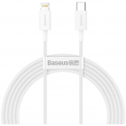 Cablu Date si Incarcare USB-C - Lightning  Superior Series 20W 1.5m Alb