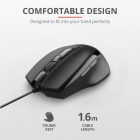 Mouse Optic Trust Voca Comfort, 2400 Dpi (Negru)