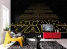 Fototapet Komar pentru copii  model Disney  Star Wars Intro  hartie  semilavabil  cod 8-487  galben/negru  368 x 254 cm 8 piese