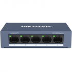 Switch 5 porturi Hikvision DS-3E0105-O, Plug and Play, 5x RJ-45 10-100M, carcasa metal