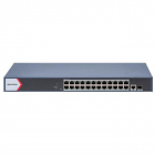Switch 24 porturi Gigabit Hikvision DS-3E1526P-EIV2, 24 porturi gigabit PoE, 1 port Gigabit RJ45 si 1 port gigabit fibra optica