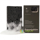 Burete de Baie si Sapun Incorporat 2 in 1 cu Efect Purifiant si Exfoliant cu Carbune Activ 120g