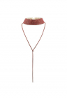 Colier choker - auriu - cu pietre rosii - Davie C4 -