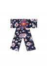 Brosa tip jabou - cu flori si pietre multicolore - Sabrin C21 - - Bleumarin