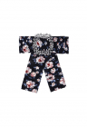 Brosa tip jabou - cu flori si pietre - Sanela C23 - - Bleumarin