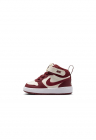Pantofi sport cu garnituri din piele Court Borough - Visiniu/Alb fildes