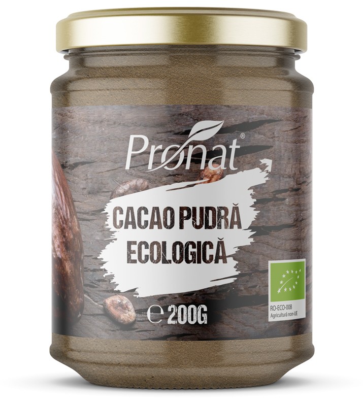 Cacao pudra bio, 200g Pronat