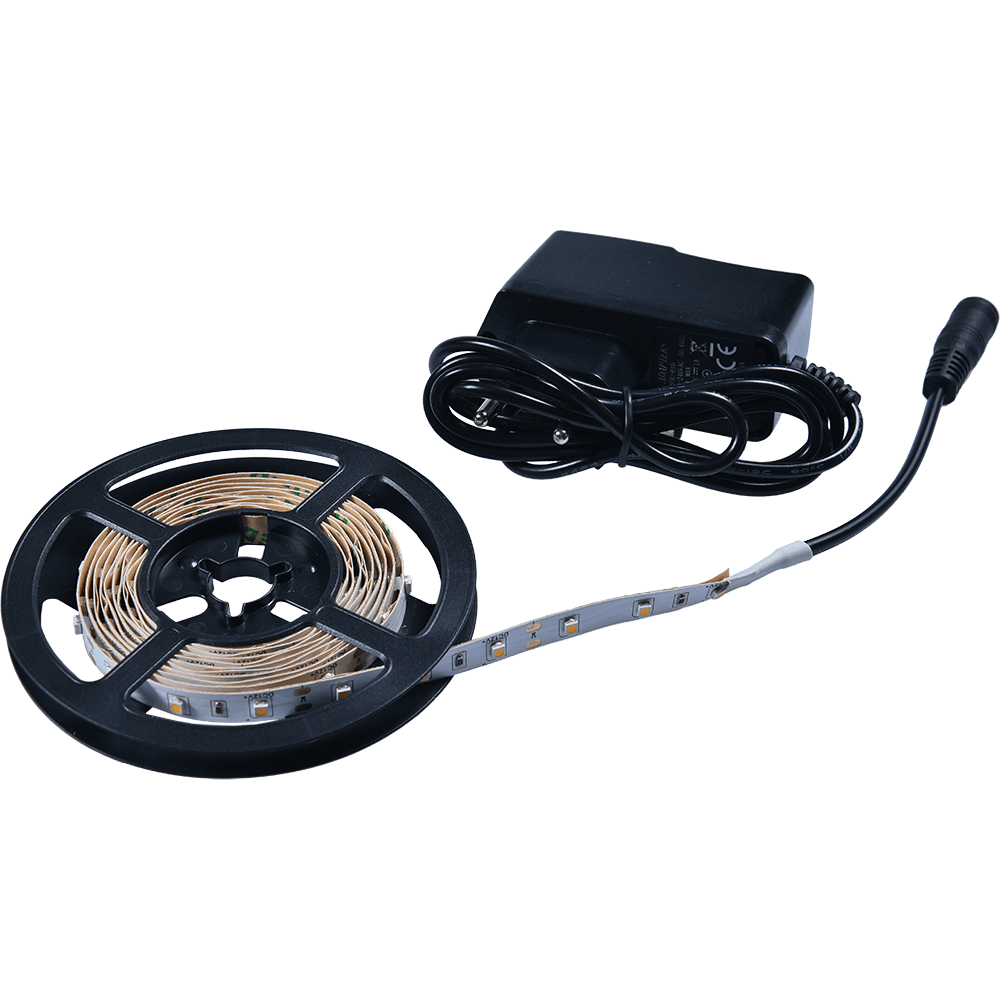 Kit cu banda LED Flink si adaptor, alb-cald, 60 leduri/m, rola 2 m