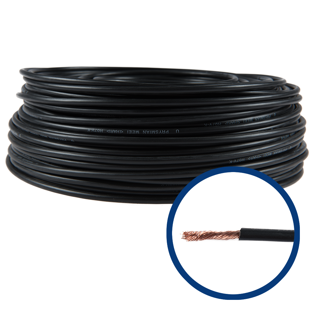 Cablu electric MYF (H05V-K) 6 mmp, izolatie PVC, negru