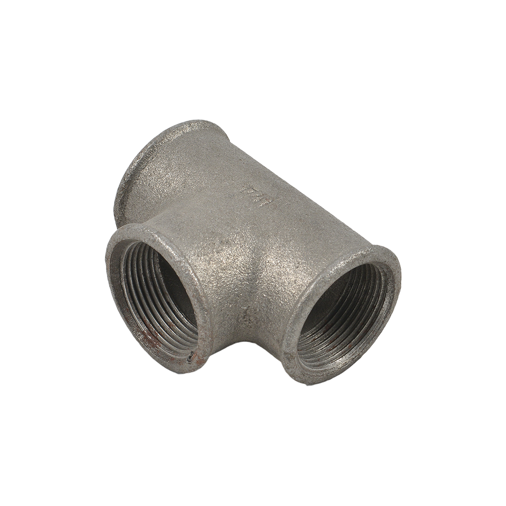 Teu 90°, filet interior, fonta, negru, 1 1/4 inch