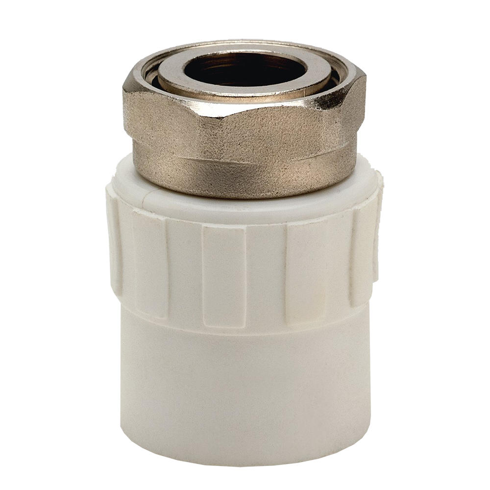 Racord semiolandez alama Vesbo, filet interior, PPR, alb, 20 mm x 1/2 inch