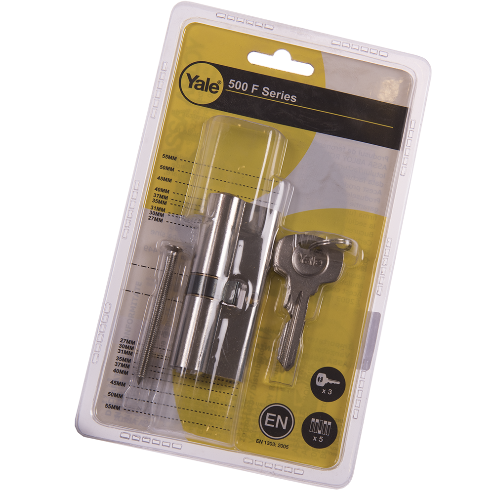 Cilindru de siguranta,  Yale, alama nichelata, 30 x 40 mm, 3 chei frezate