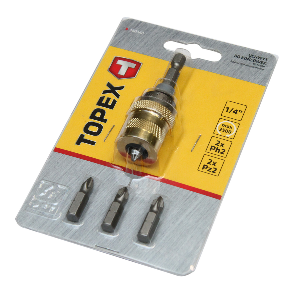 Set adaptor si biti pentru mandrina Topex, 1/4, 60 mm