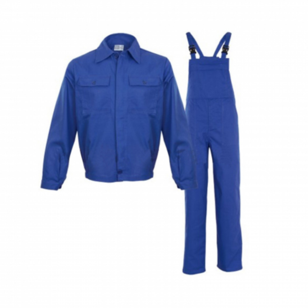 Costum salopeta cu pieptar Mex, 100% bumbac sanforizat, marimea 48, bleumarin