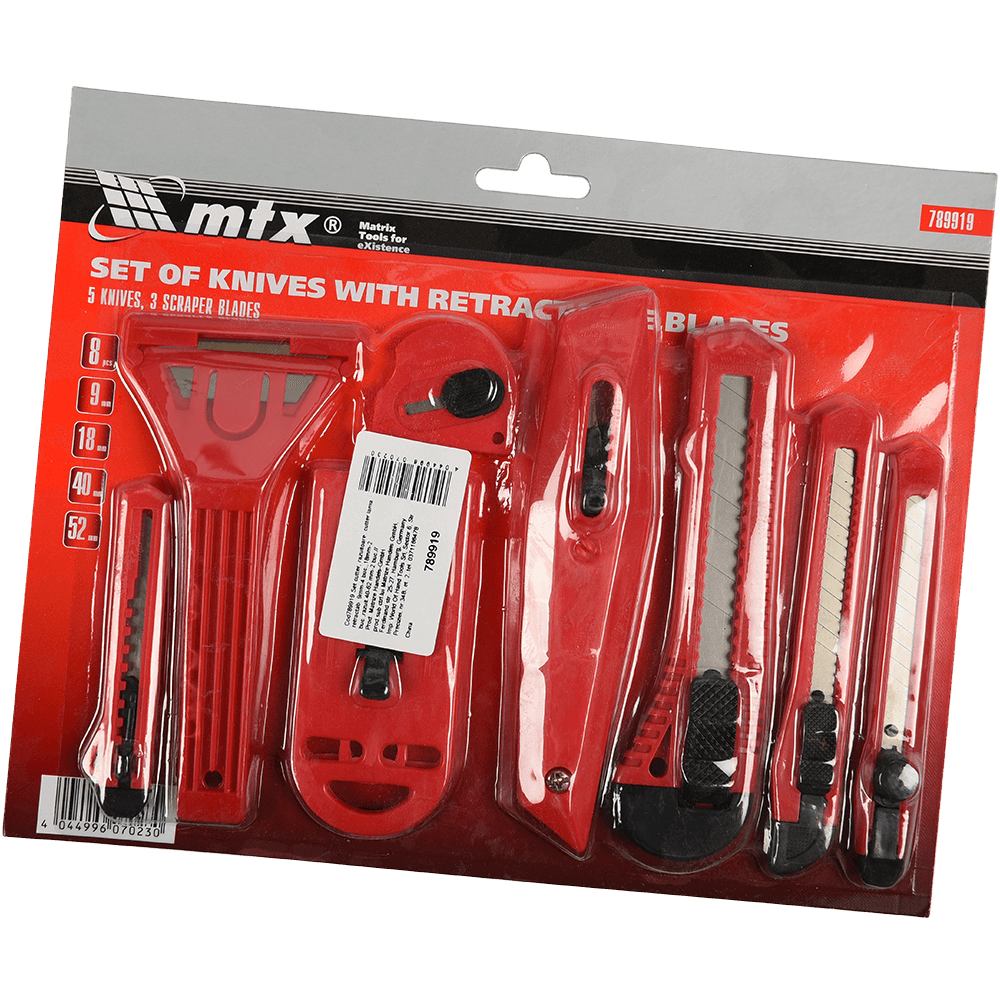 Set 4 cuttere si razuitoare MTX Profesional, 9 mm