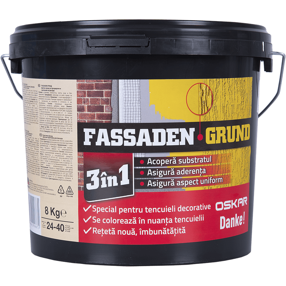 Grund pentru tencuiala Oskar Fassaden, interior/exterior, 8Kg