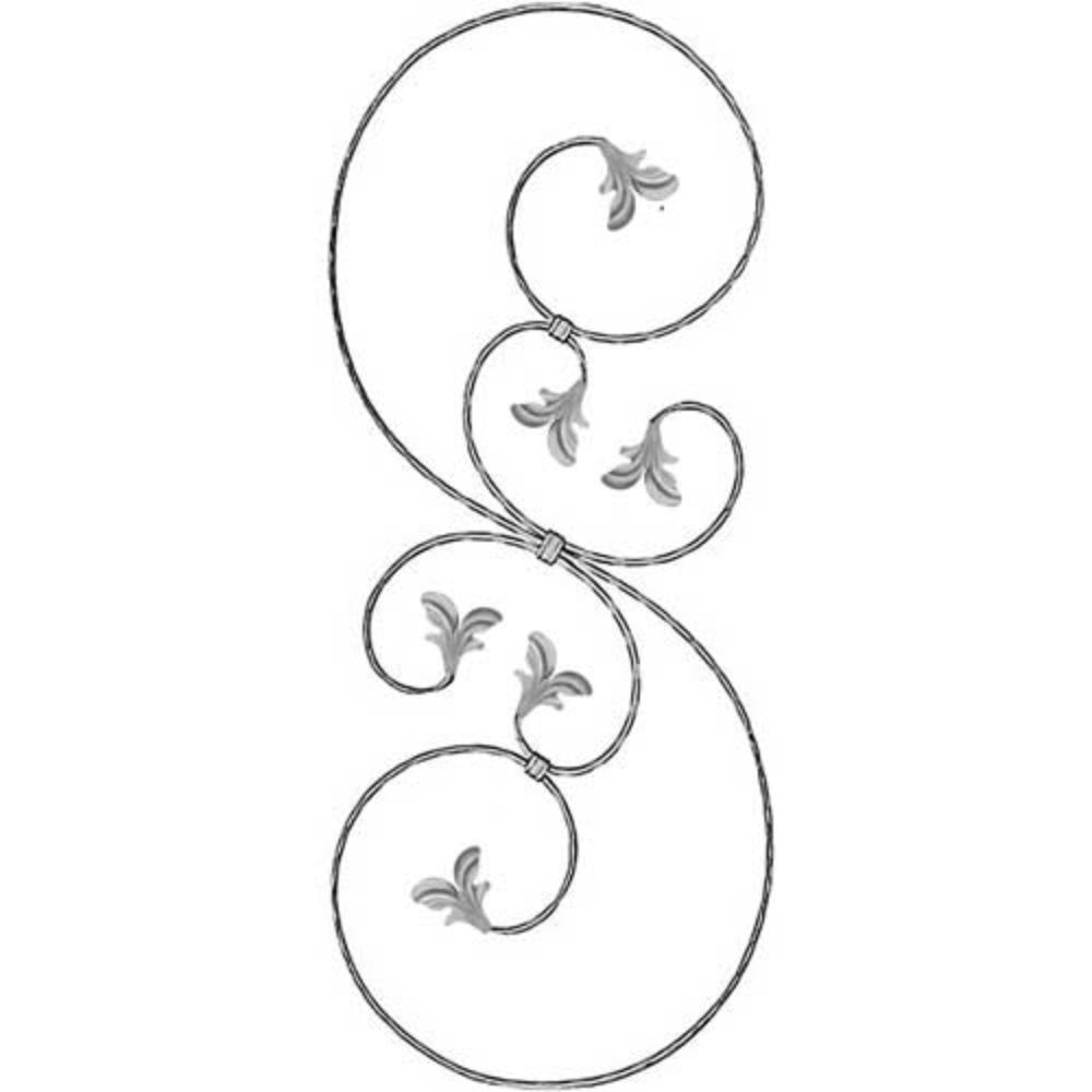 Montant din fier forjat, amprentat, 870 x 35 x 12 x 6 mm