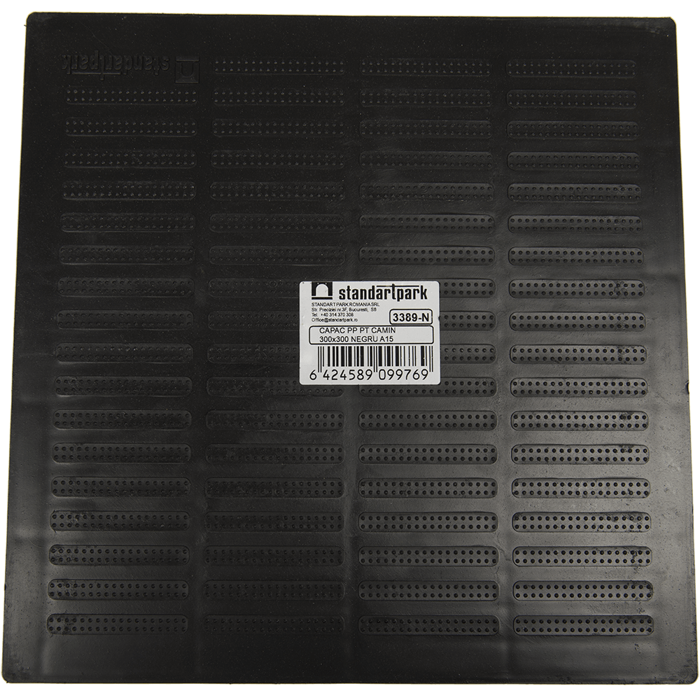 Capac de camin Polymax Basic, polipropilena, 300 x 300 mm, negru