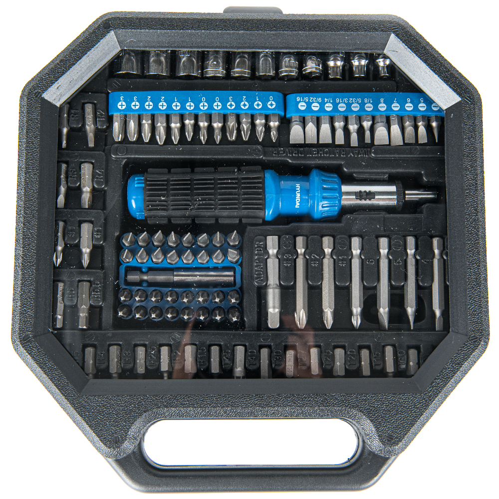 Trusa de capete chei tubulare si accesorii Hyundai HY-40102, 101 piese 