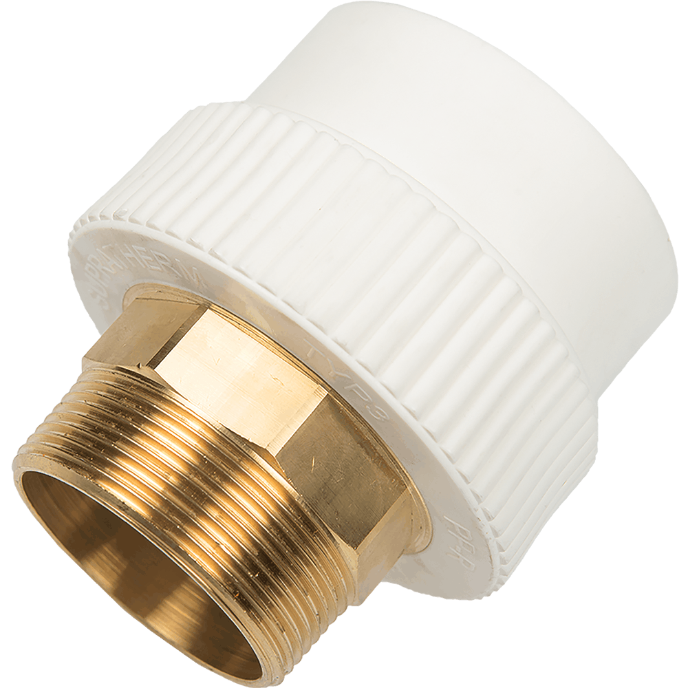 Mufa PPR 63 mm Supratherm, 2, filet exterior, alb