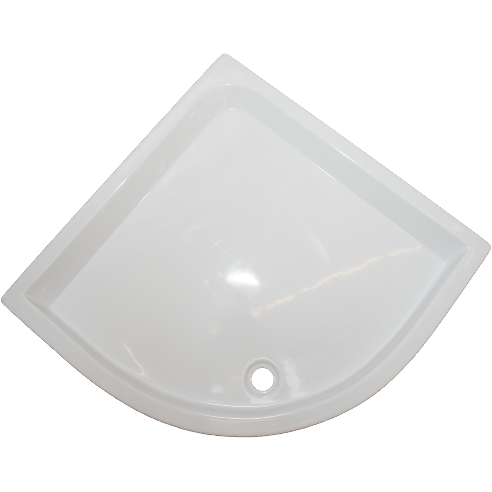 Cadita de dus Fibrex, acril sanitar, semirotunda, 90 x 90 x 13 cm