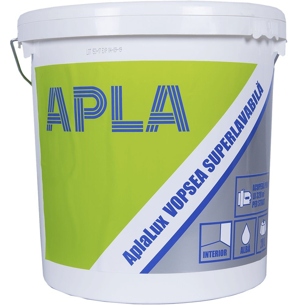 Vopsea lavabila interior Aplalux, alb, 20 l