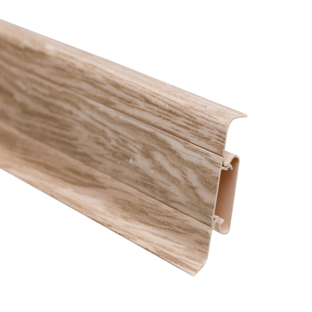 Plinta parchet cu canal cablu, PVC, frasin alaska 6005, 2500 mm