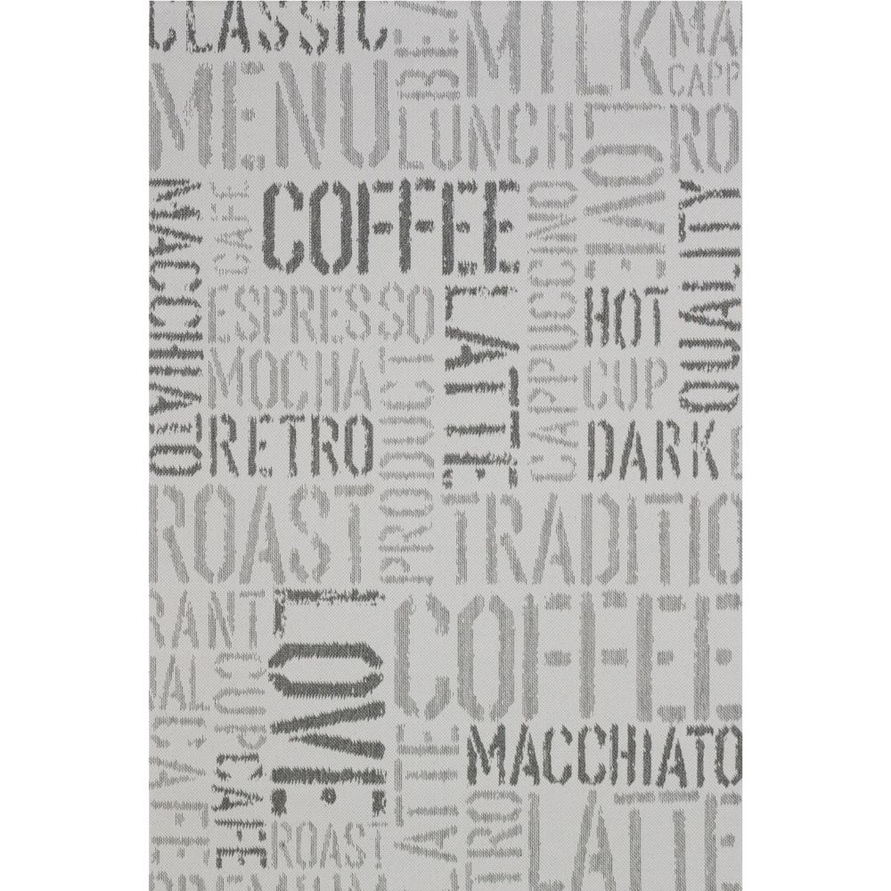 Covor modern Sintelon Adria 37SGS, polipropilena, model text gri, 160 x 230 cm