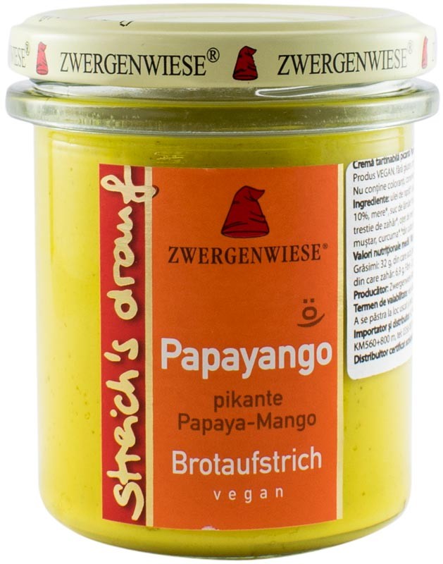 Crema tartinabila bio vegetala Papayango, 160g Zwergenwiese