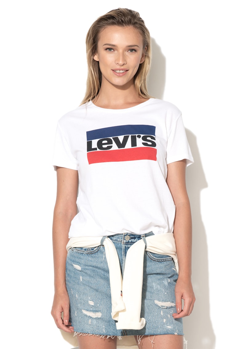 Tricou alb cu imprimeu logo