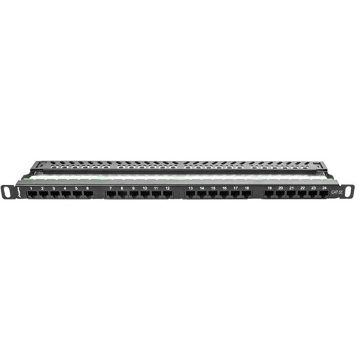 Accesoriu Retea Lanberg Patch Panel 24 port 0.5U, cat. 5e, black