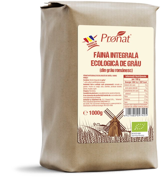 Faina integrala de grau Bio, 1kg