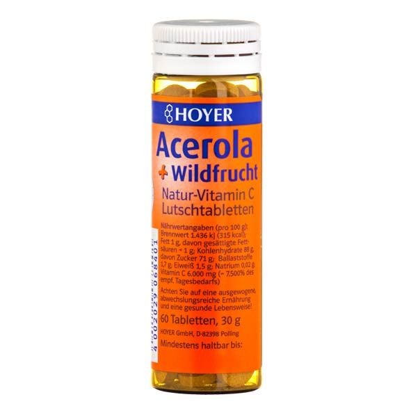 Hoyer – Acerola si fructe de padure - Tablete masticabile Bio, 60 de tablete