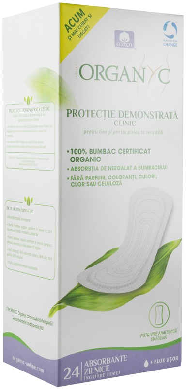 Absorbante zilnice Organyc din bumbac organic-24 buc.